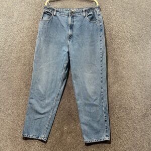 LL Bean Original Fit Relaxed Jeans Womens 18P Blue Denim High Rise Tapered